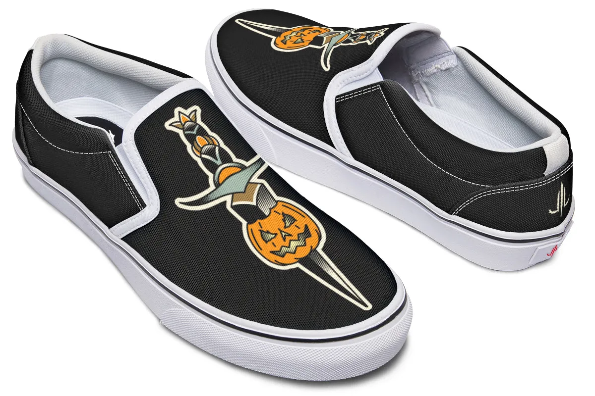 Pumpkin Dagger Slip On Shoes