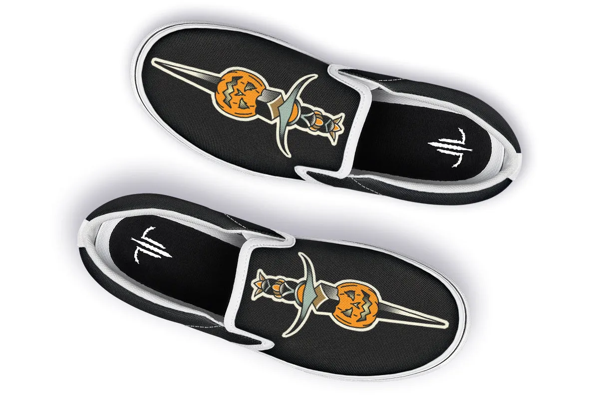 Pumpkin Dagger Slip On Shoes