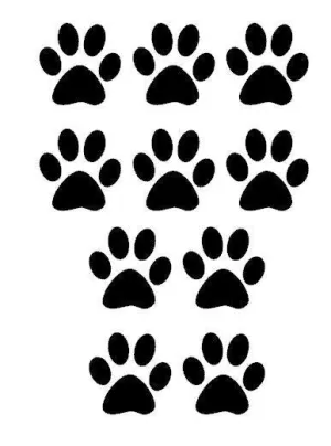 Puppy/Dog Paw Prints Sheet of 10