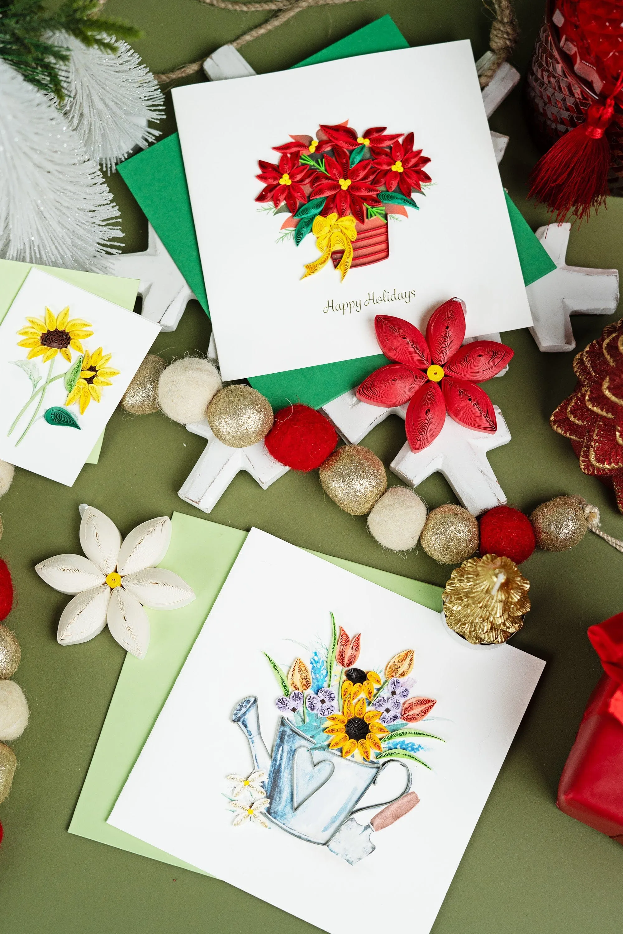 Quilled Garden Watering Can Greeting Card