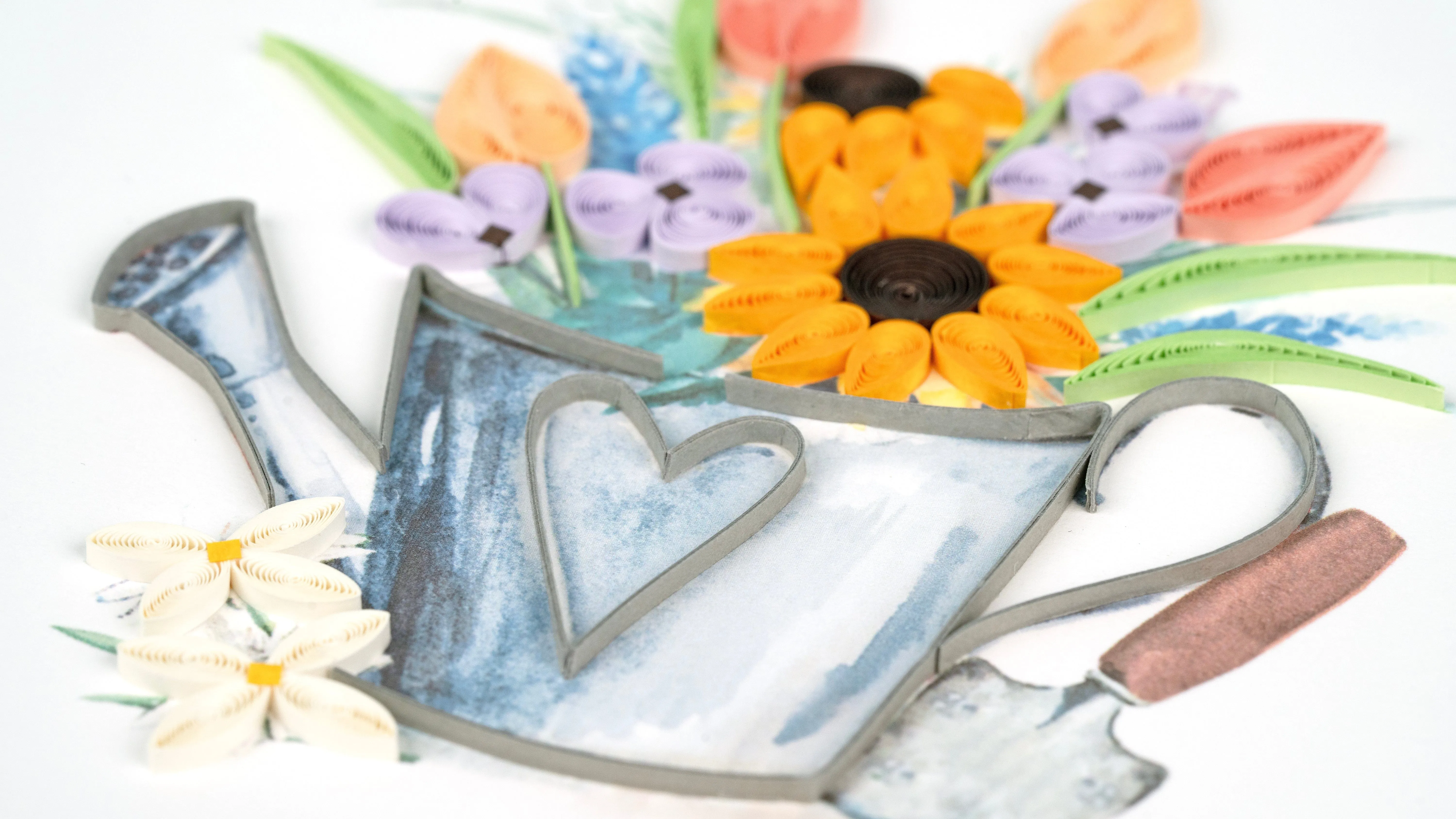 Quilled Garden Watering Can Greeting Card