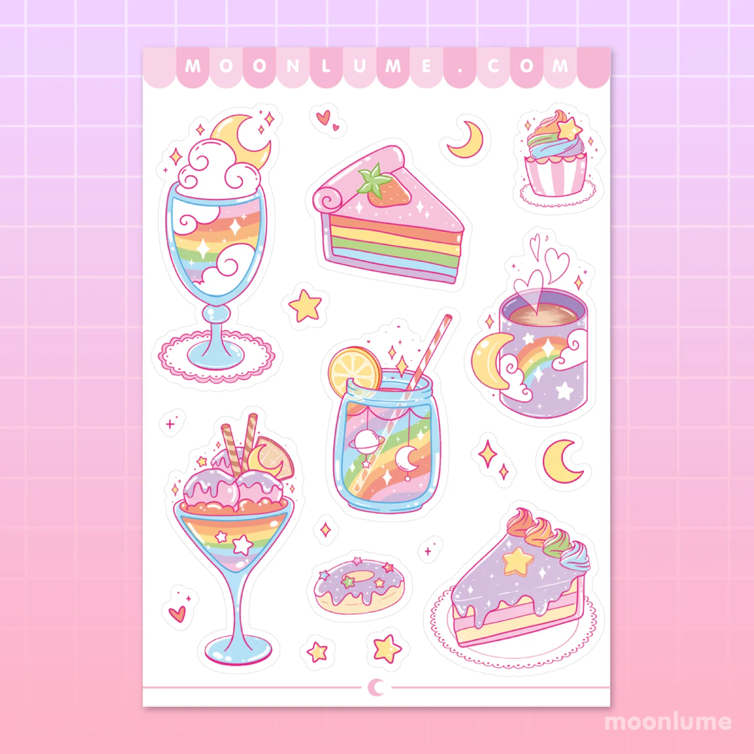 Rainbow Desserts - matte vinyl sticker sheet