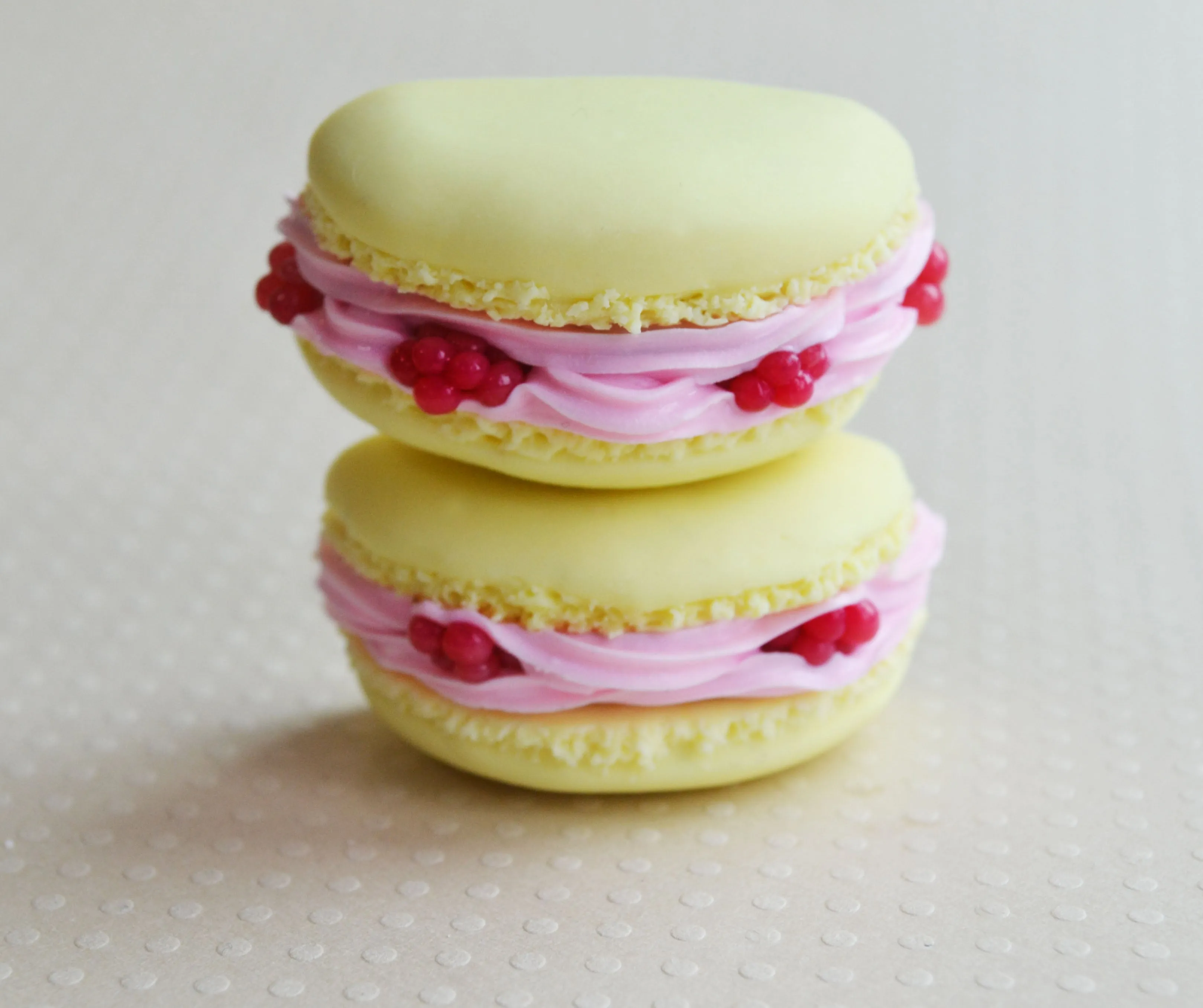 Raspberry Lemon French Macaron Magnet