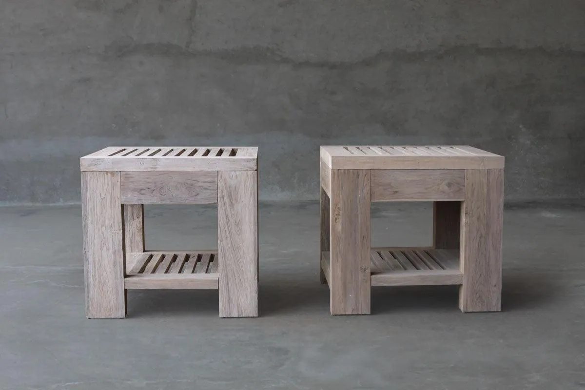 Reclaimed Teak Outdoor Side Table