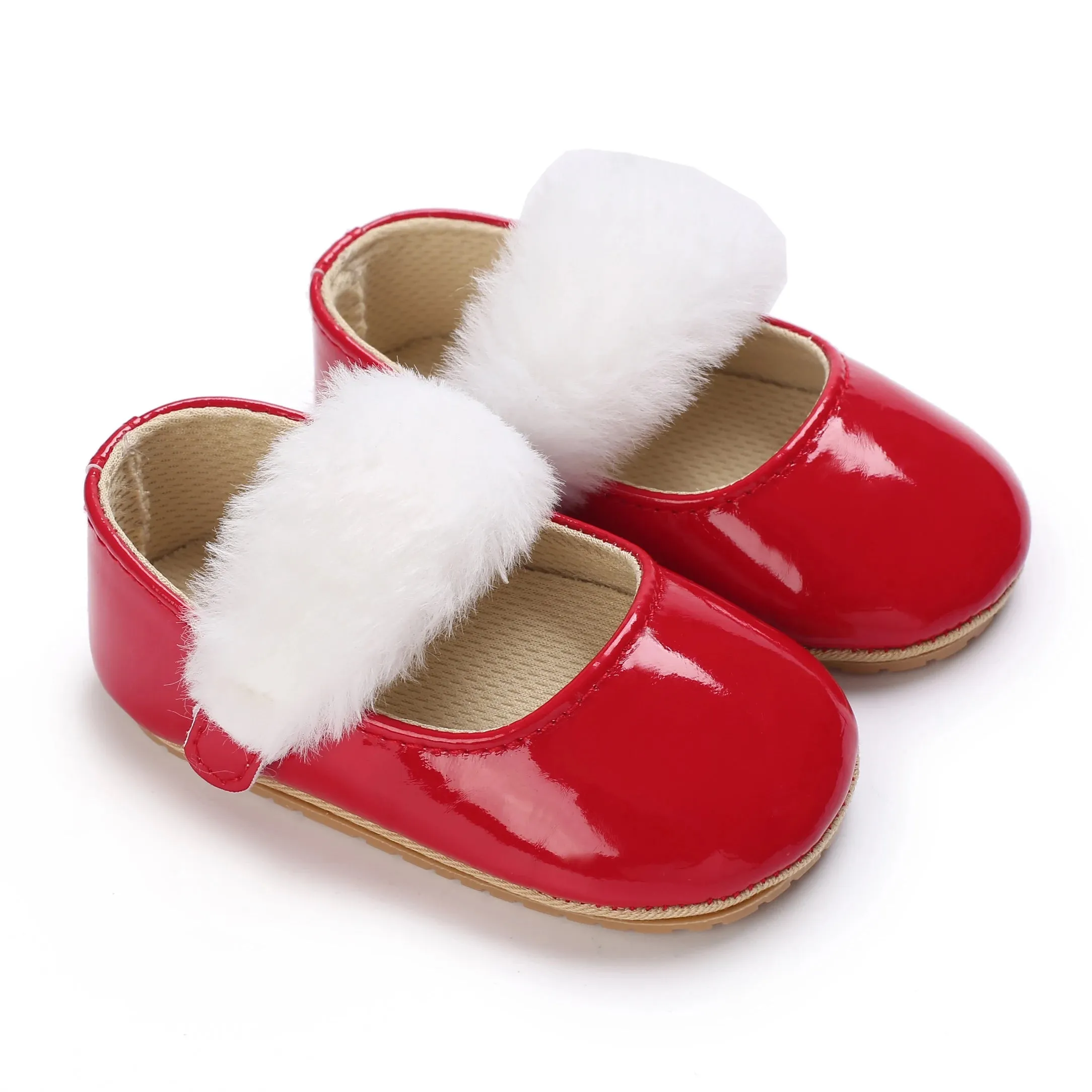 Red Bow Princess Baby Shoes – Anti-Slip Walking (Spring/Autumn)