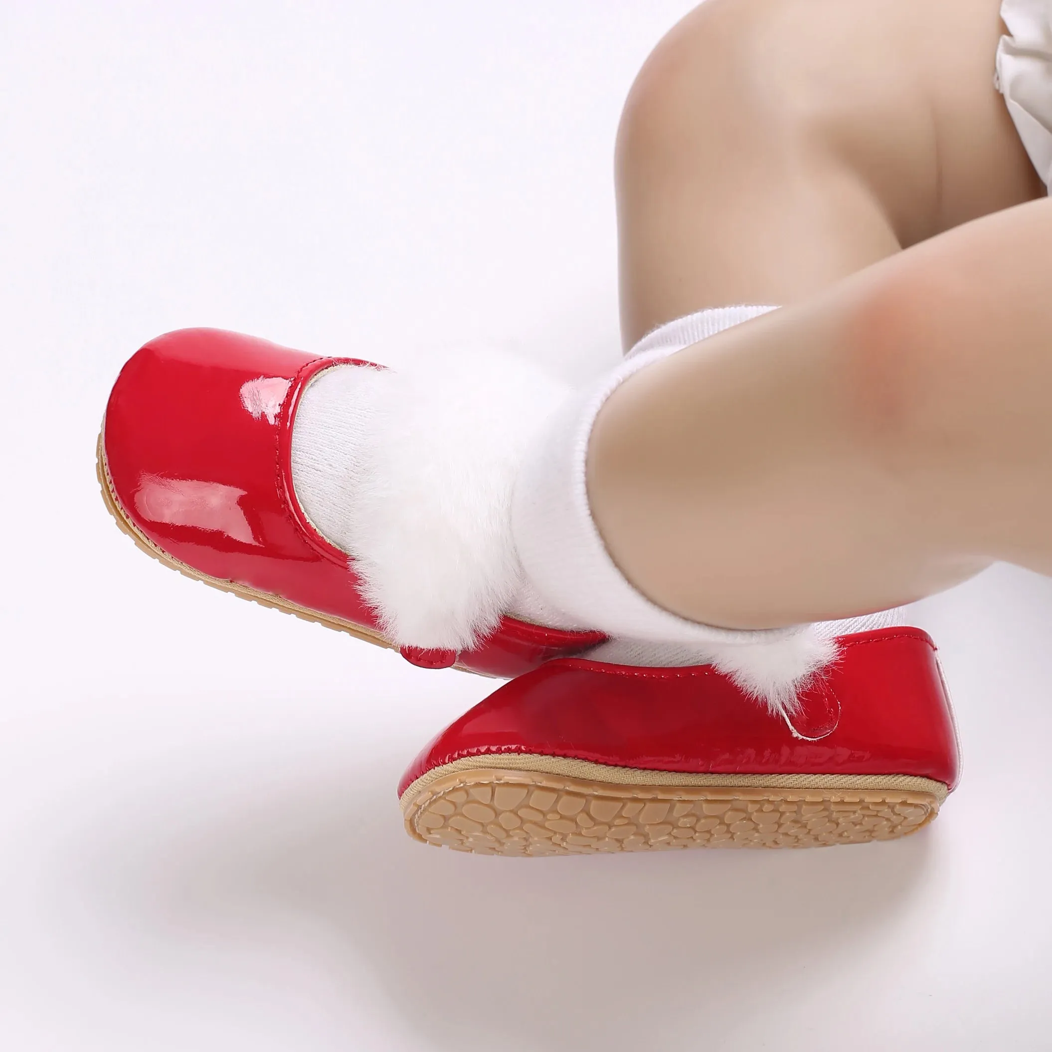 Red Bow Princess Baby Shoes – Anti-Slip Walking (Spring/Autumn)