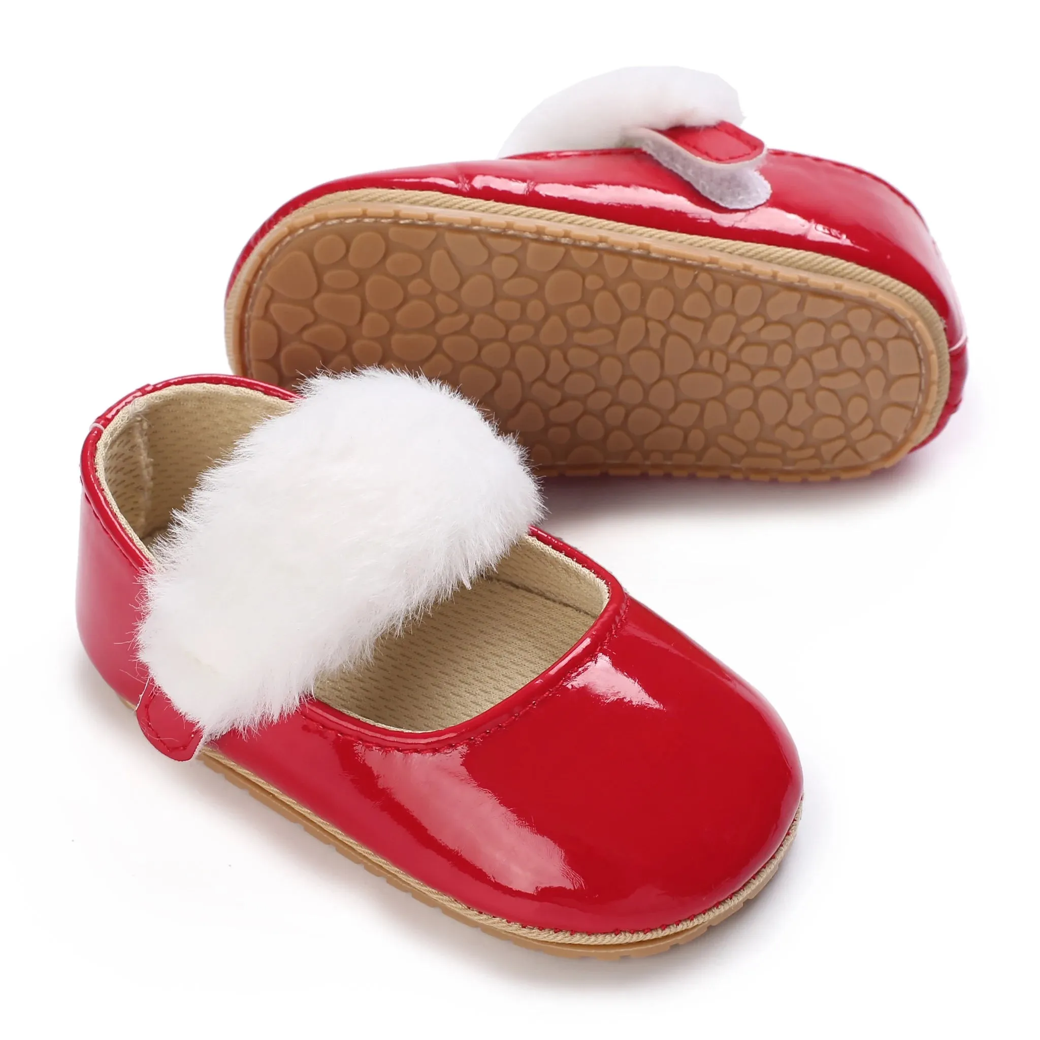 Red Bow Princess Baby Shoes – Anti-Slip Walking (Spring/Autumn)