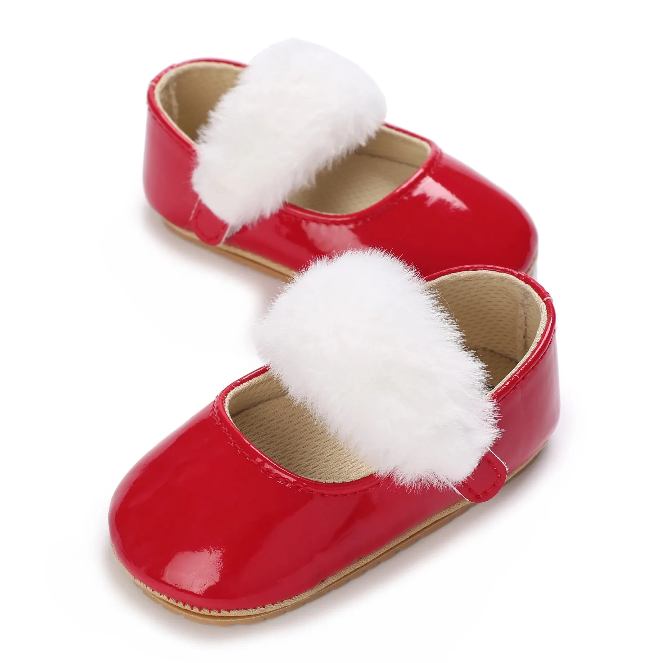 Red Bow Princess Baby Shoes – Anti-Slip Walking (Spring/Autumn)