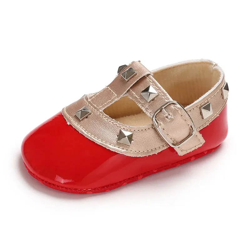 Red Bow Princess Baby Shoes – Anti-Slip Walking (Spring/Autumn)