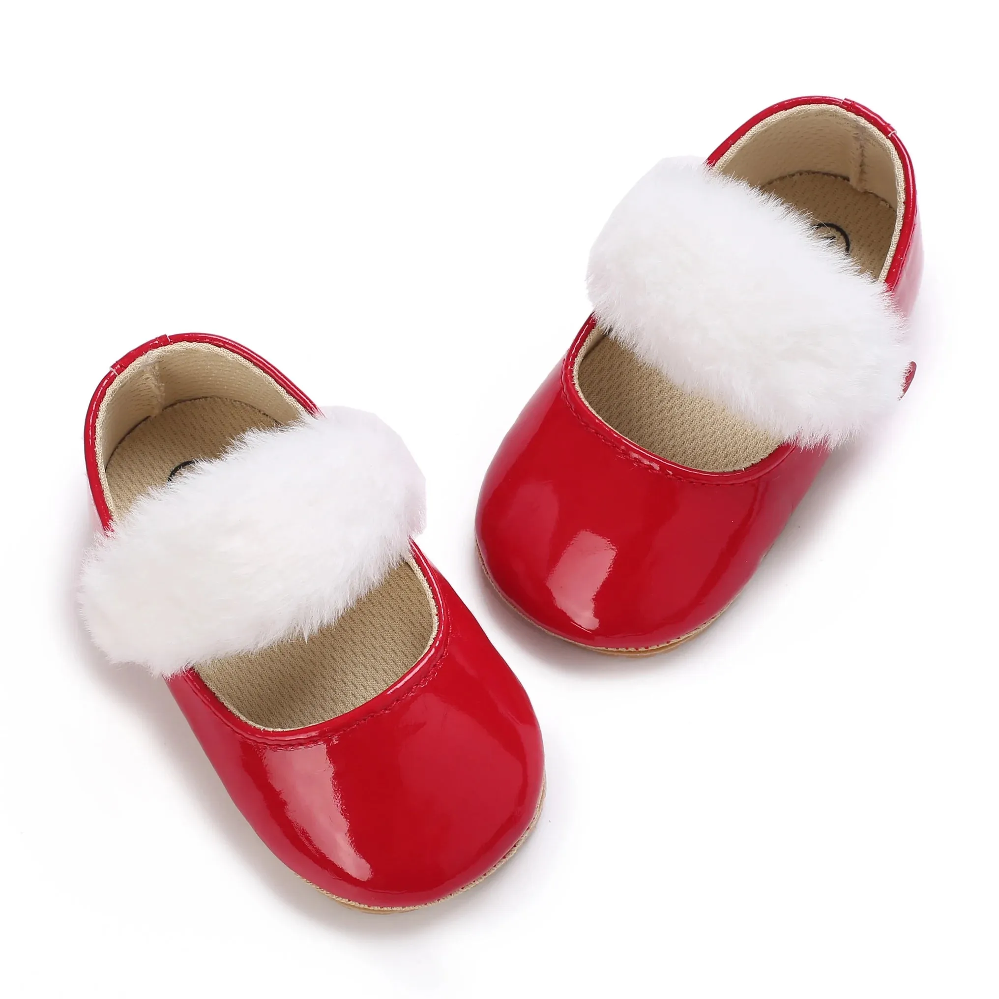 Red Bow Princess Baby Shoes – Anti-Slip Walking (Spring/Autumn)