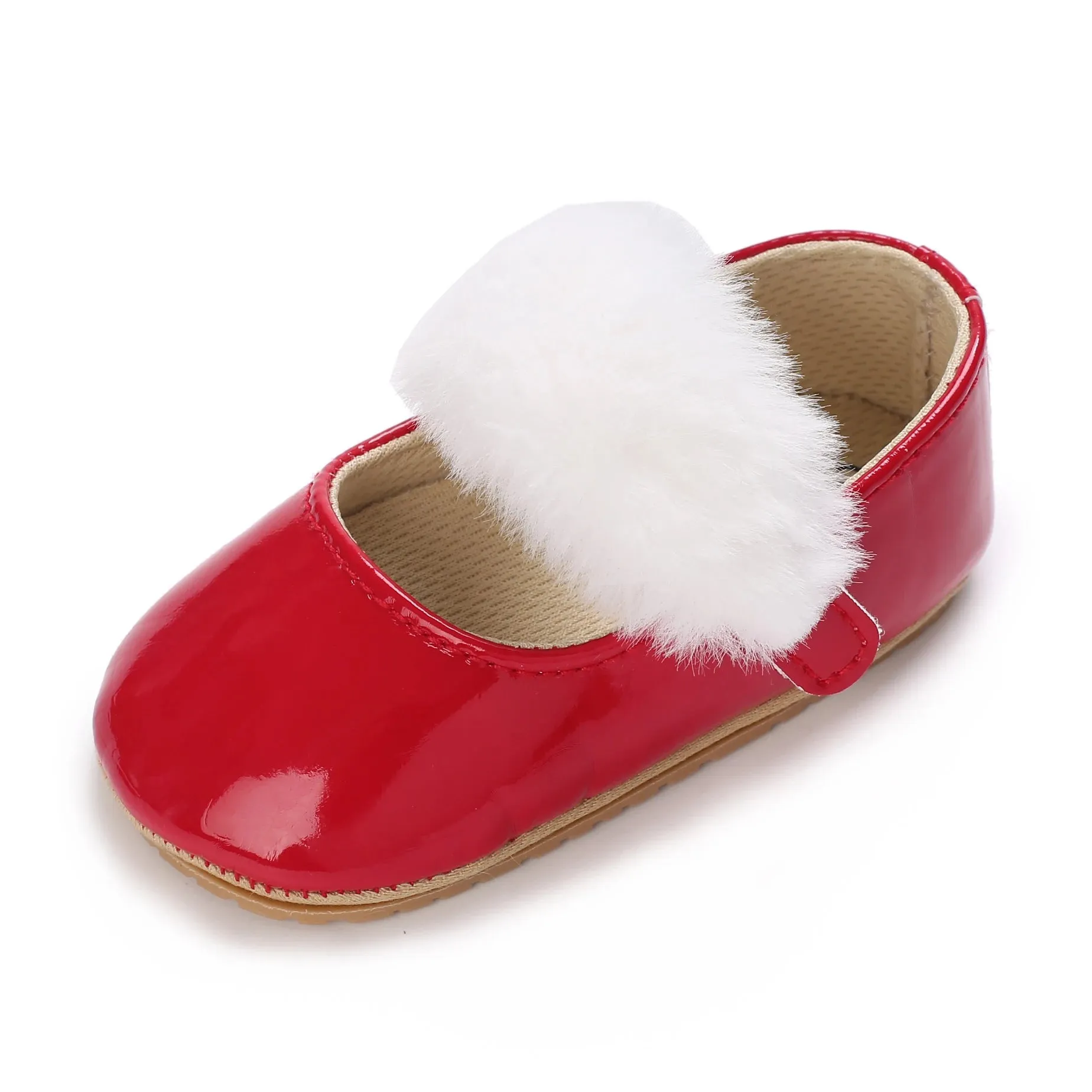 Red Bow Princess Baby Shoes – Anti-Slip Walking (Spring/Autumn)