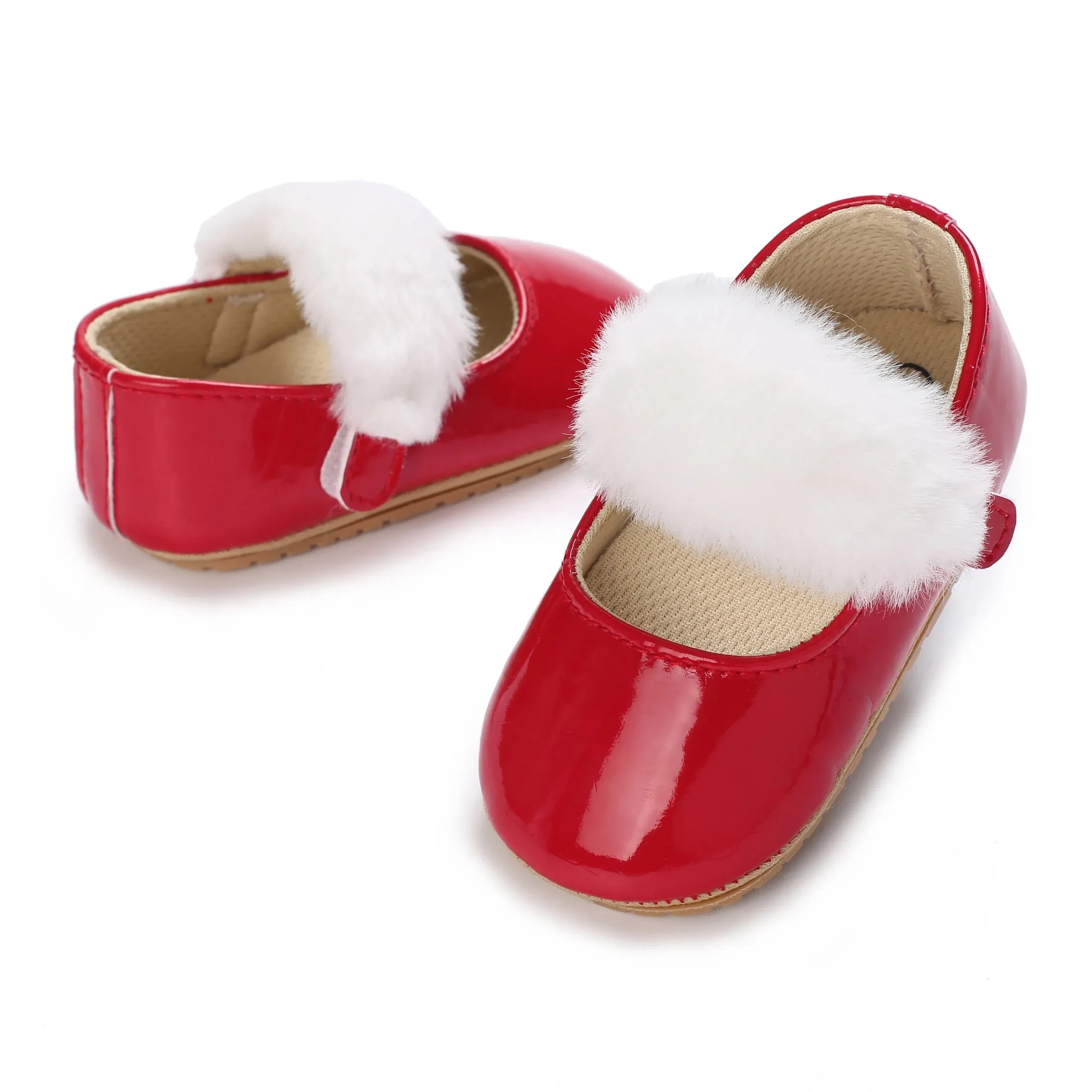 Red Bow Princess Baby Shoes – Anti-Slip Walking (Spring/Autumn)