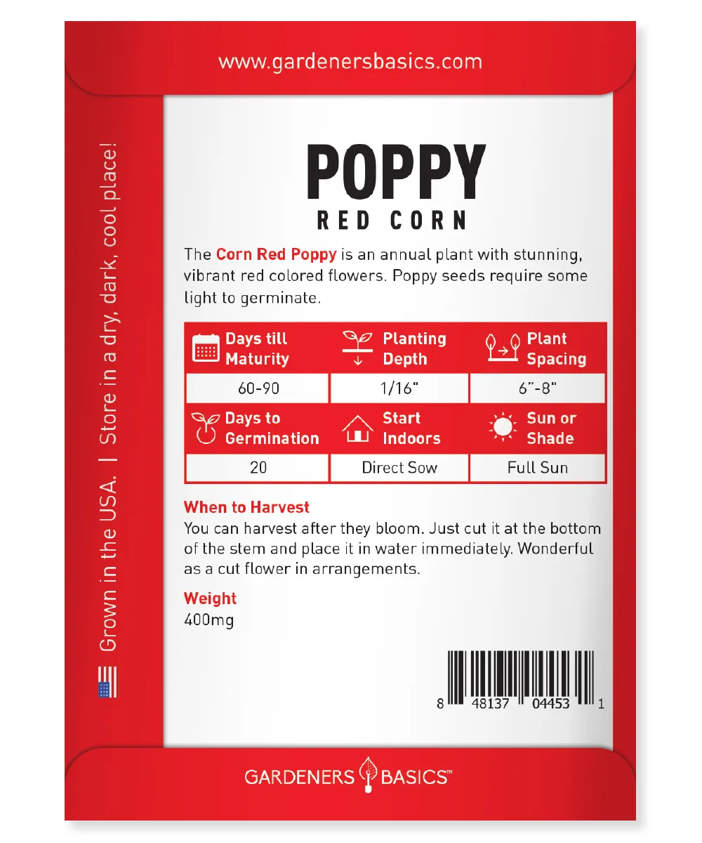Red Corn Poppy Seeds