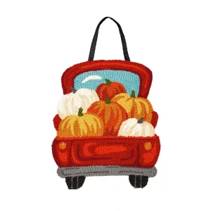 Red Truck with Pumpkins Hooked Door Décor,2dhp1763