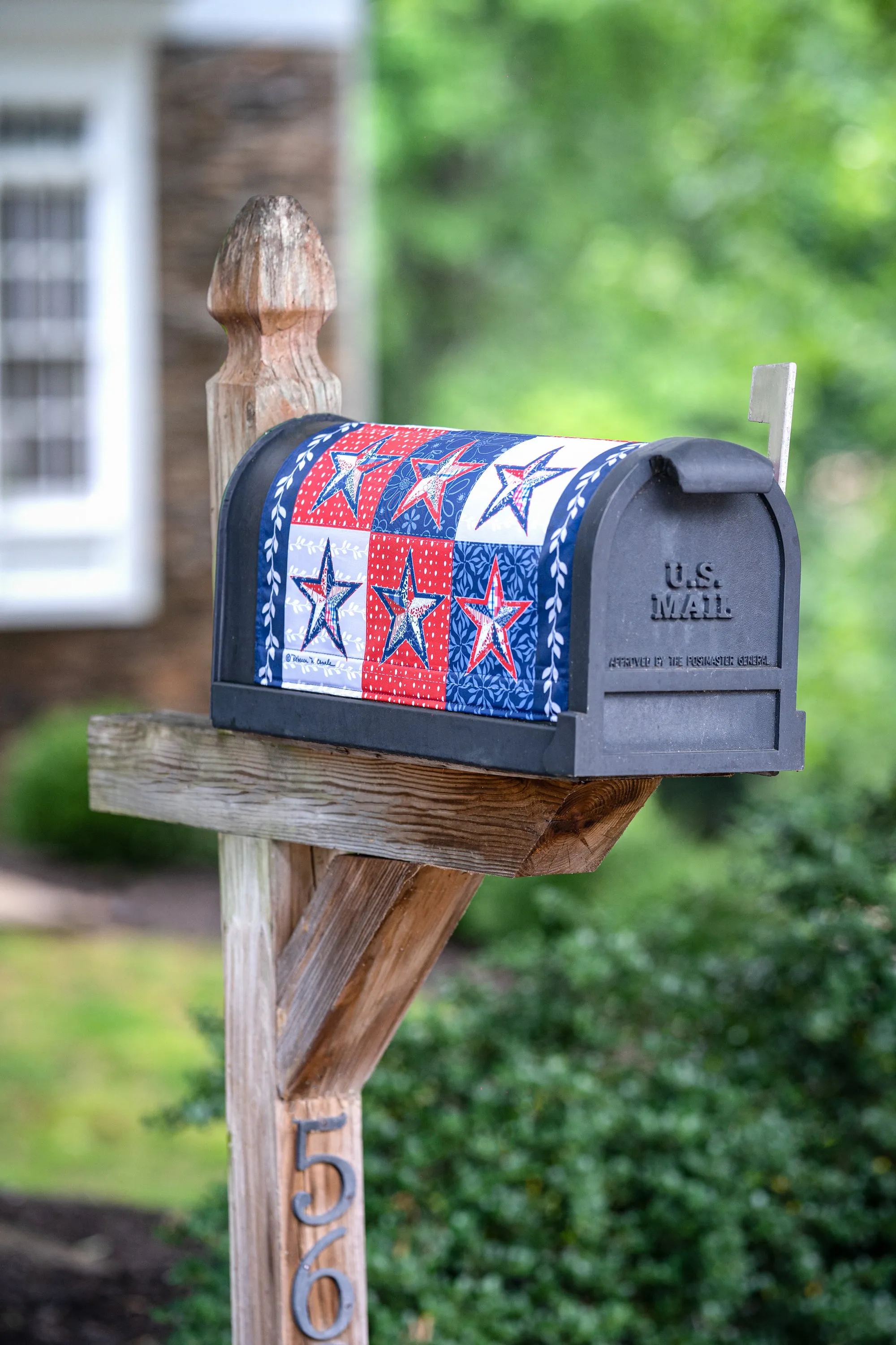 Red, White, and Blue Stars Mailbox Cover,56857