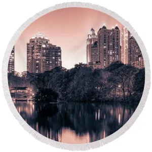 Reflecting Atlanta - Round Beach Towel