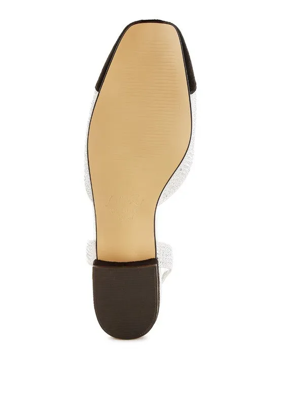 Rerita Rhinestone-Studded Glitter Sandals