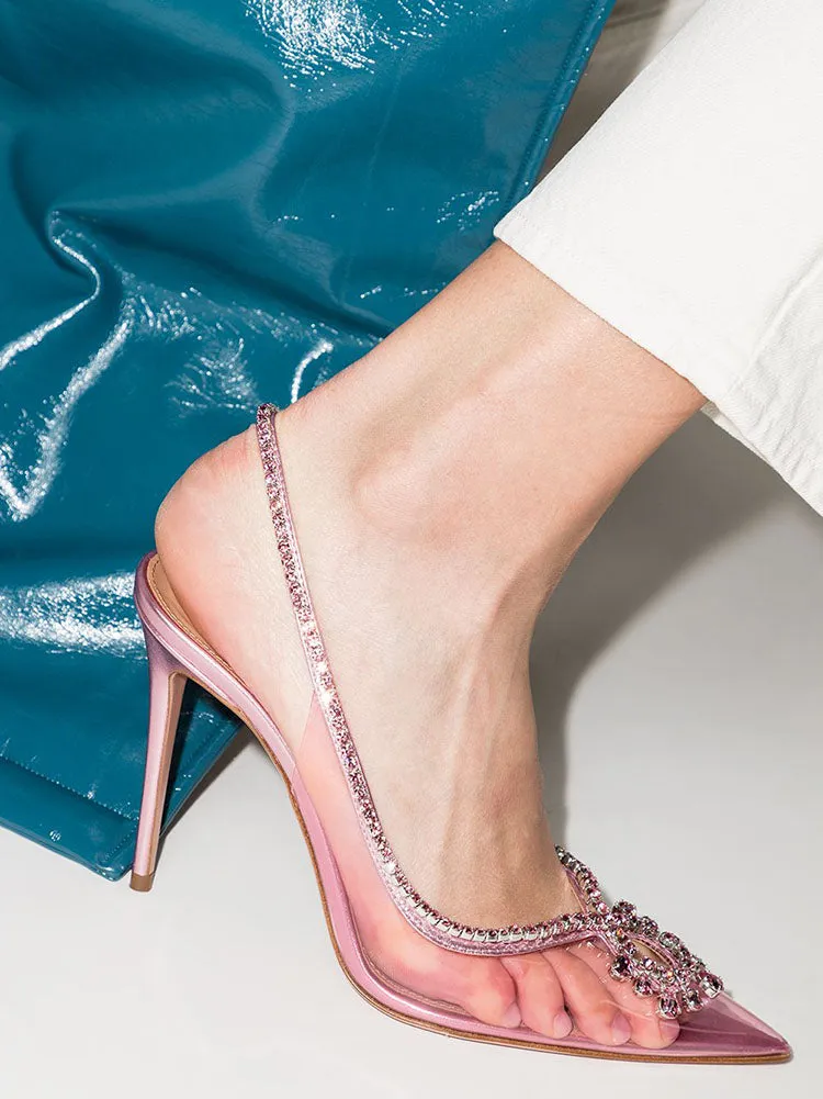 Rhinestone Pointed Toe Heels