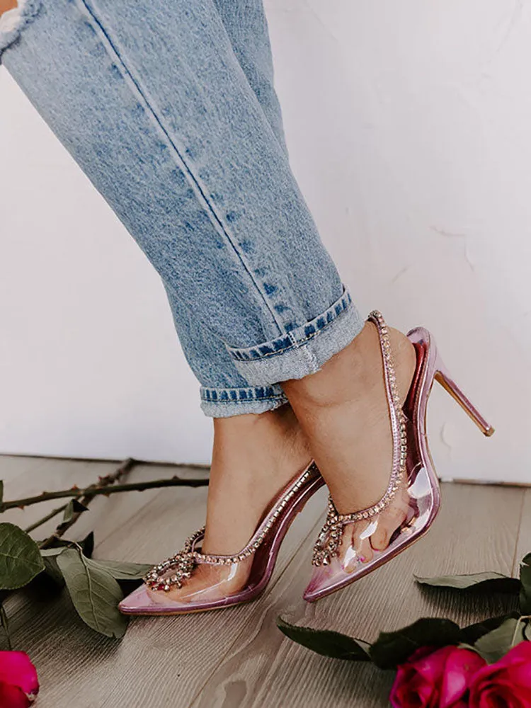 Rhinestone Pointed Toe Heels