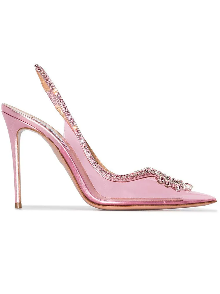 Rhinestone Pointed Toe Heels