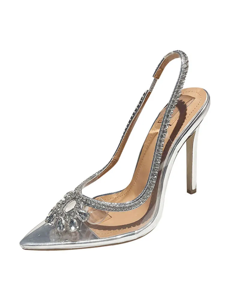Rhinestone Pointed Toe Heels
