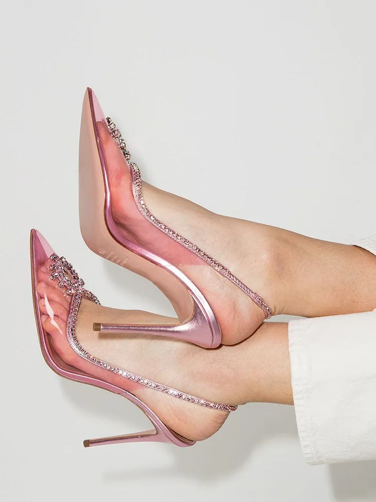 Rhinestone Pointed Toe Heels