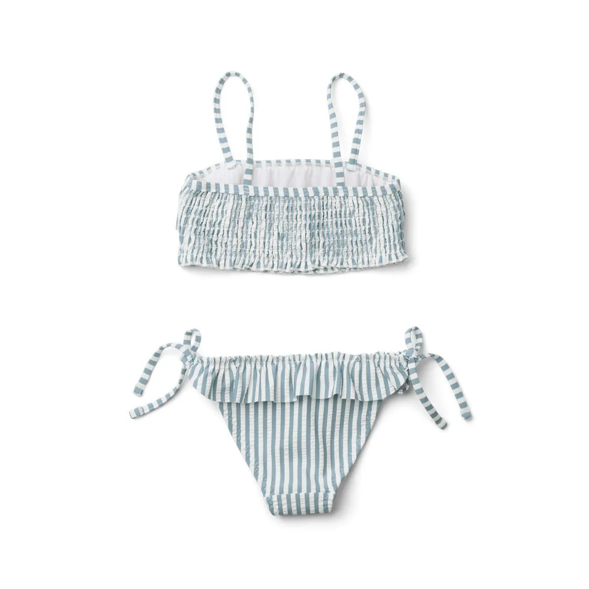 Riley Bikini Set - Y/D stripe: Sea blue/white