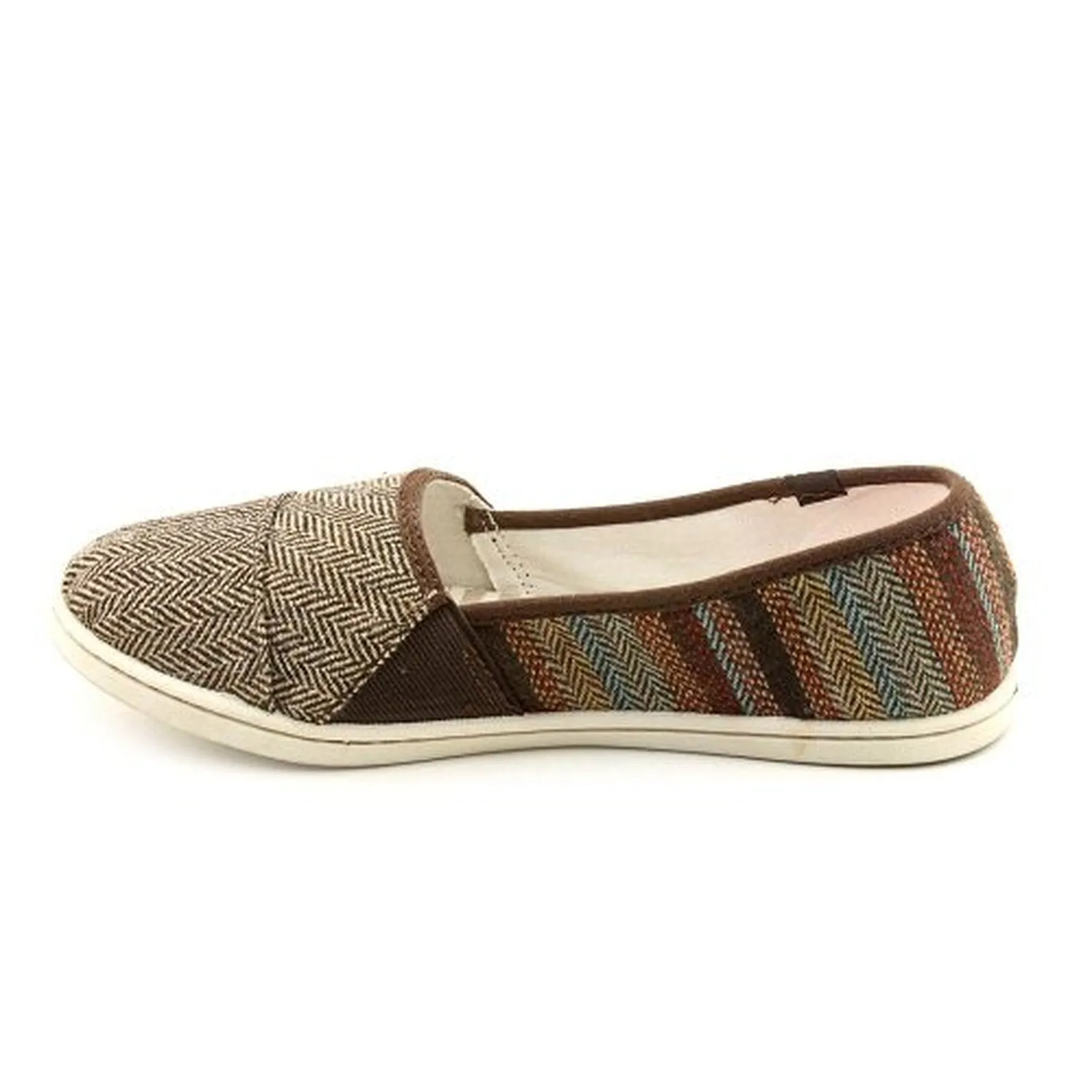 Roxy Matey Womens Size 6.5 Brown Textile Flats Shoes