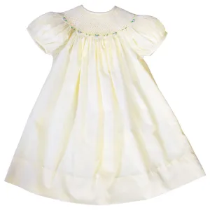 Sadie Light Yellow Bullion Rose English Smocked Bishop