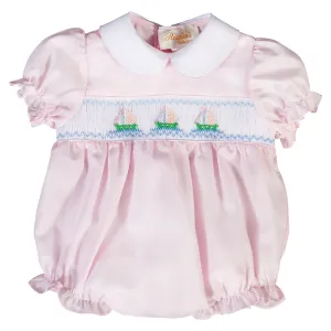 Sailboats Lt. Pink Smocked Girl Bubble