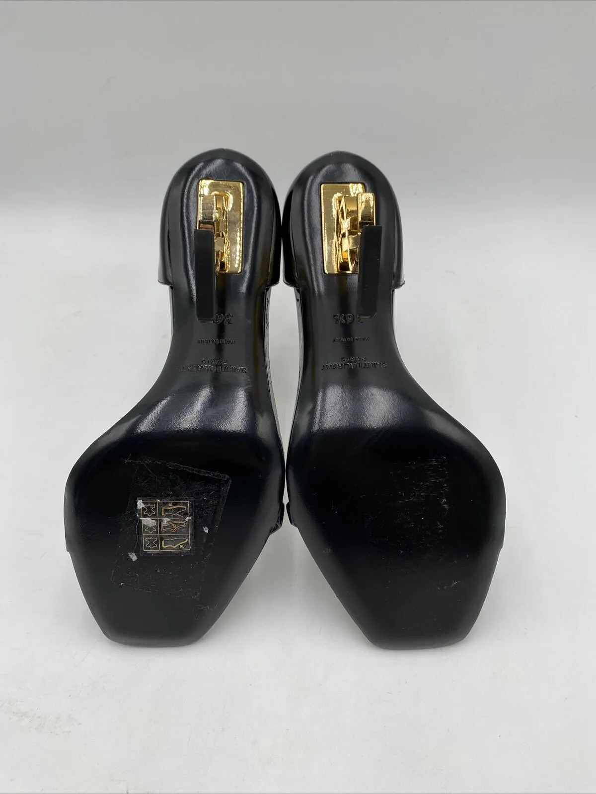 Saint Laurent Women's Opyum Sandals Black Size 36.5 - Very Good