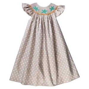 Sea Stars Tan Smocked Bishop