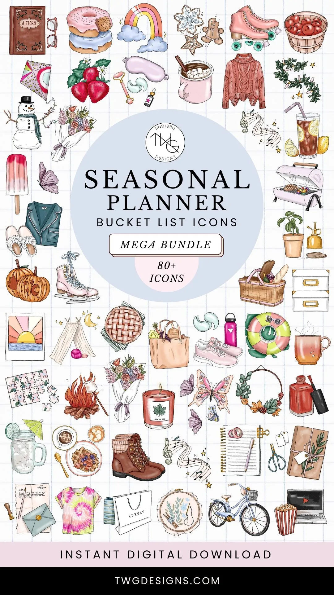 Seasonal Bucket List Icons - MEGA BUNDLE