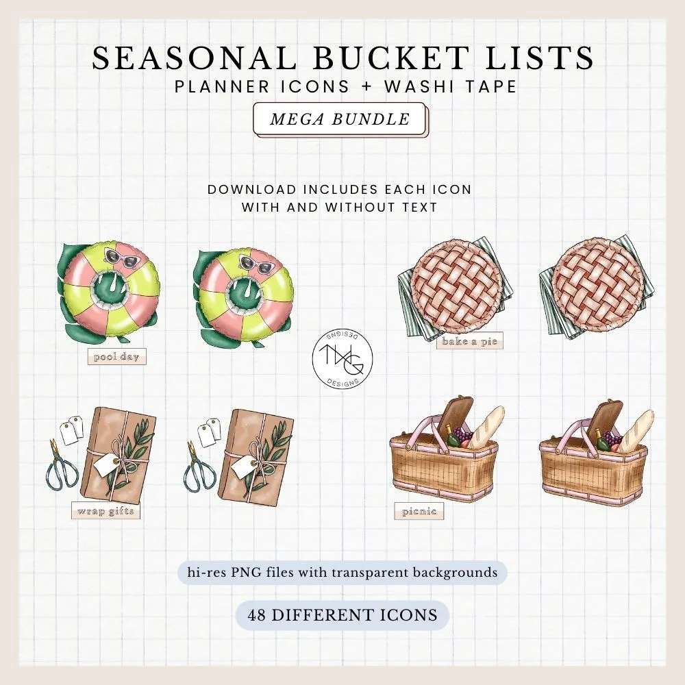 Seasonal Bucket List Icons - MEGA BUNDLE