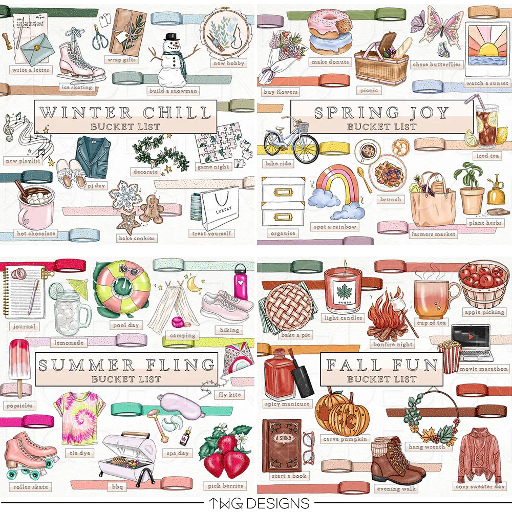 Seasonal Bucket List Icons - MEGA BUNDLE