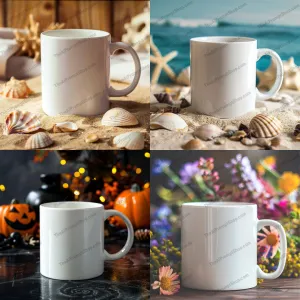Seasonal Mug Scenes AI MidJourney Image Prompt, 9584