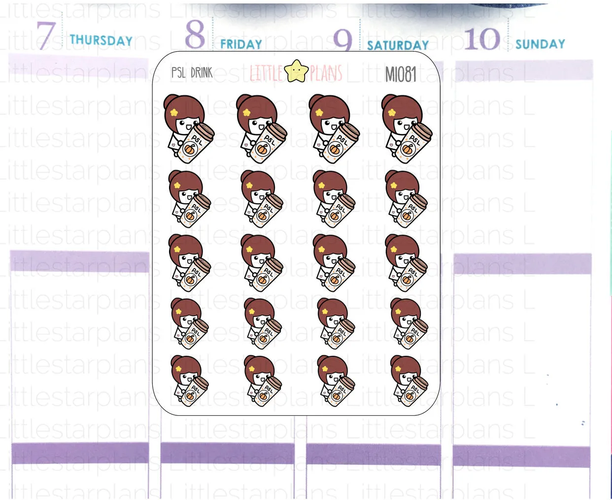 Seasonal - PSL Pumpkin Spice Latte | Mimi Planner Stickers