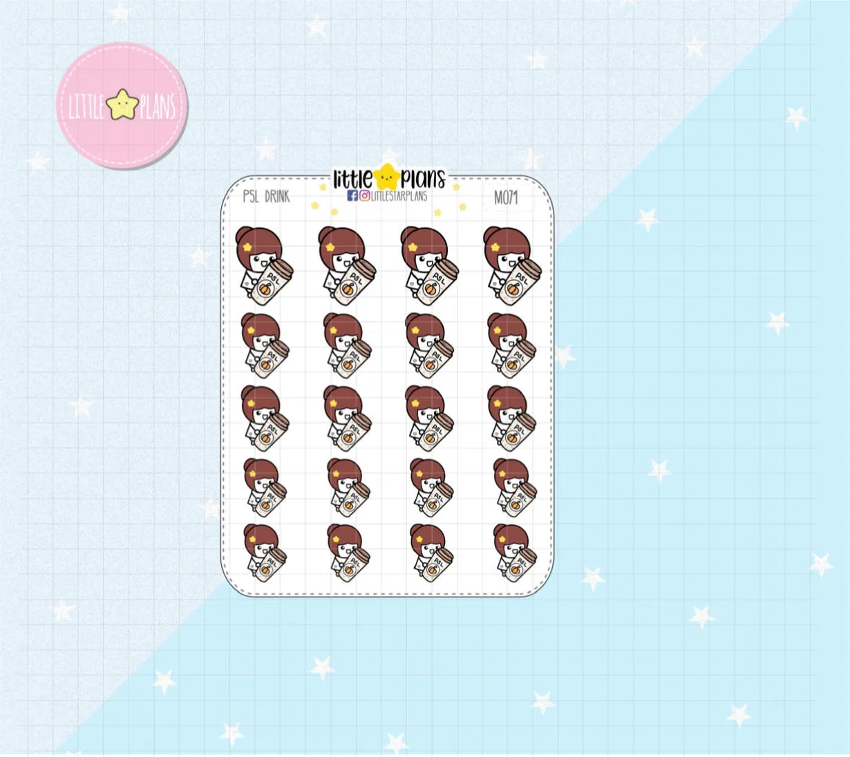 Seasonal - PSL Pumpkin Spice Latte | Mimi Planner Stickers