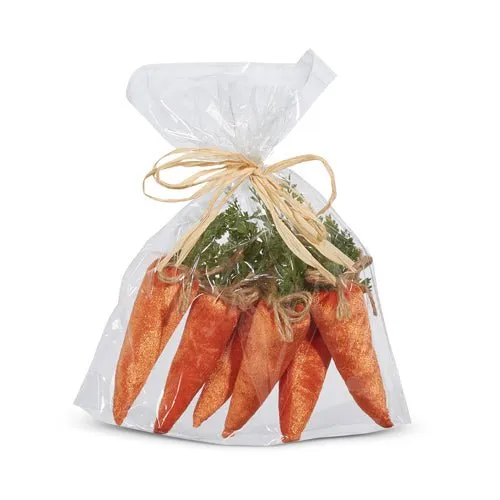 Set of 6 Plush Velvet Carrots | 7-inch