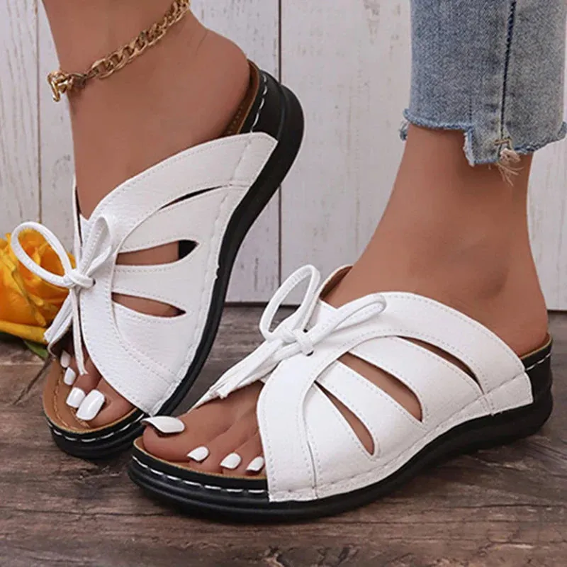 Shoes Sandals Women Summer Retro Women Shoe Slip On Women's Shoes Wedge Shoes Woman Outdoor Women Slippers Footwear Female