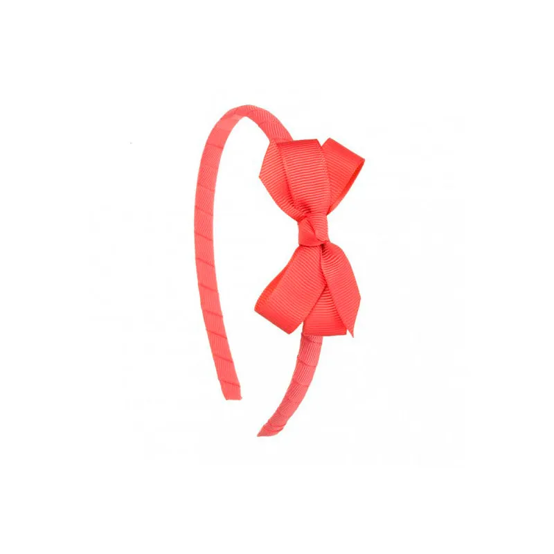 Small Bow Hairband Coral