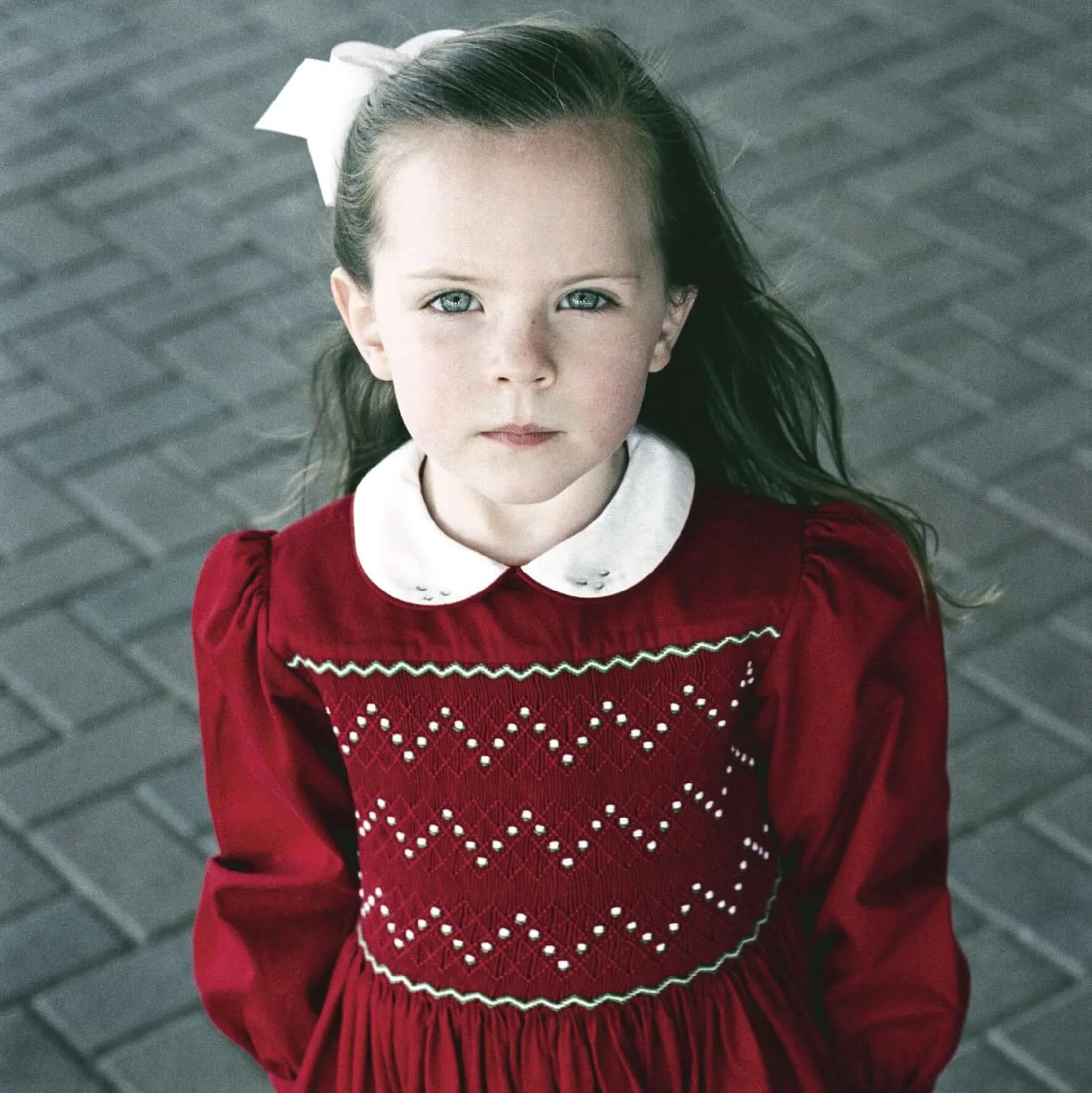 Smocked Red Geo Dress
