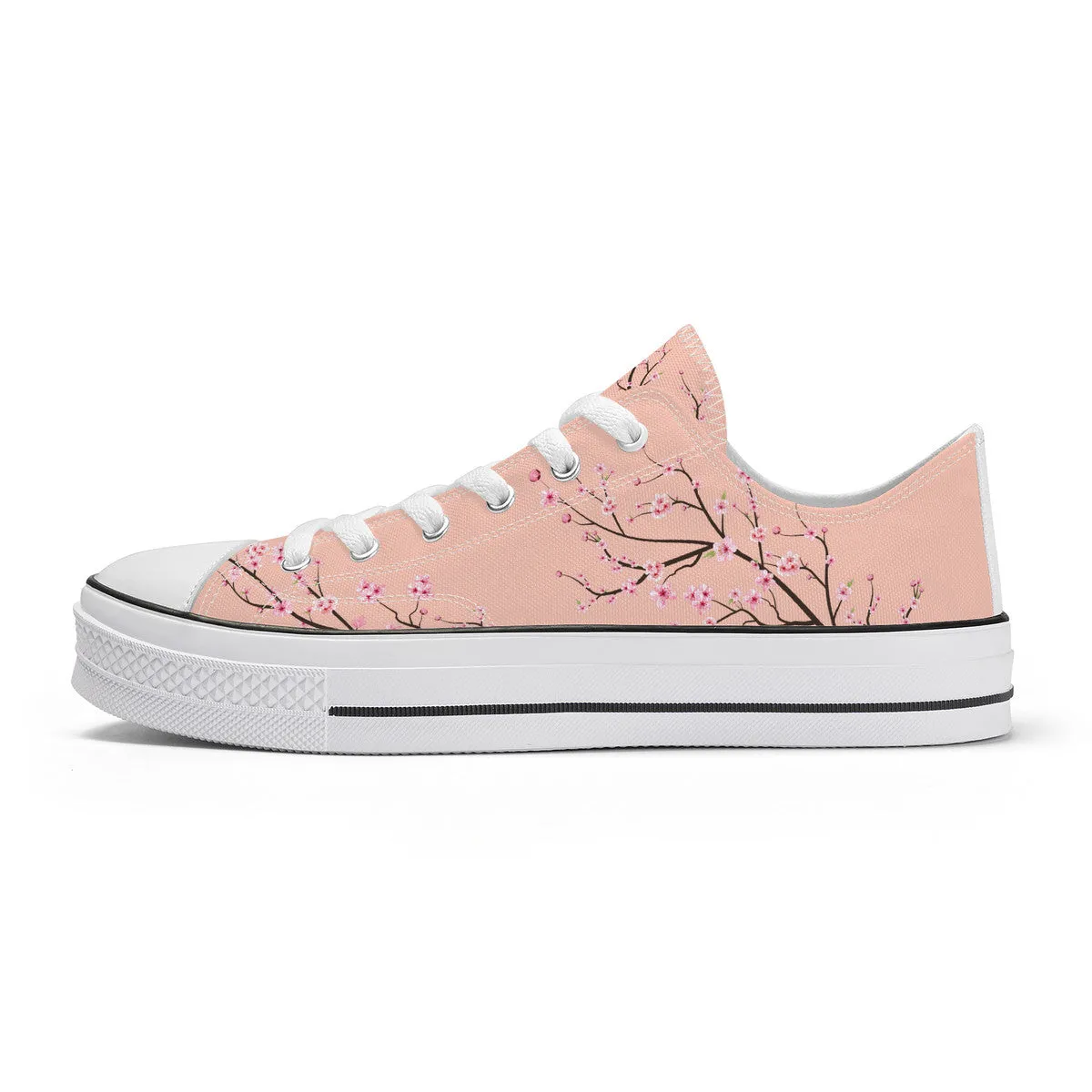 Soft Peach Sakura Classic Low Top Canvas Shoes