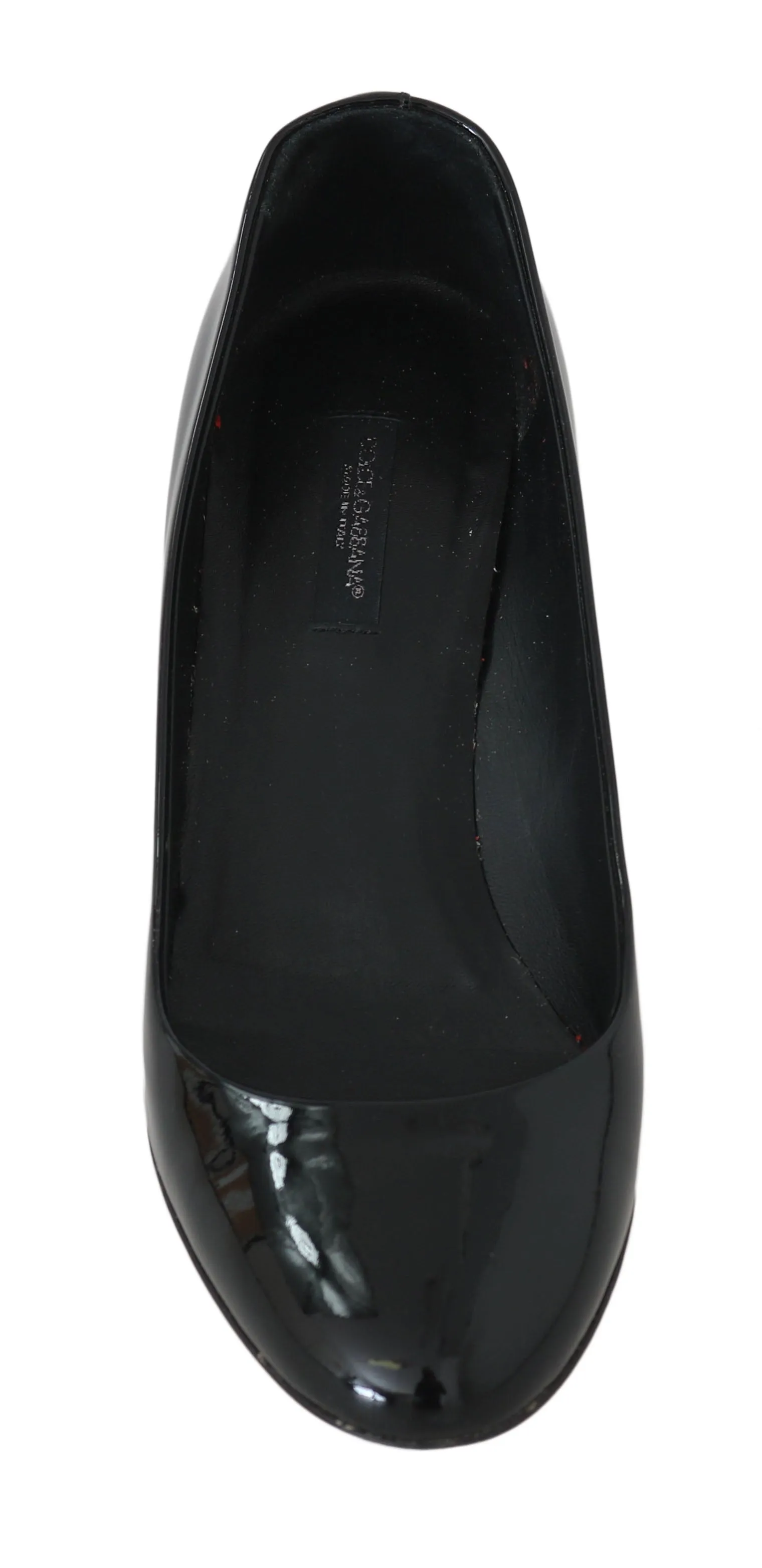 Solid Black Heels Slip On Pumps