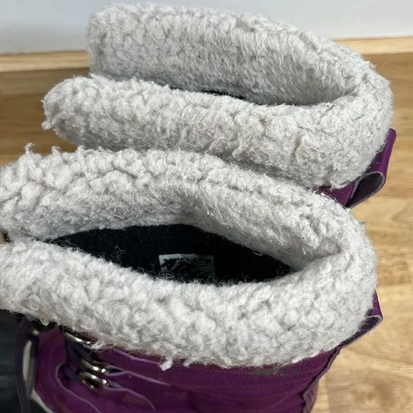 Sorel 3 Youth Girls Purple, Black, Canvas Insulated Rubber Yoot Boot