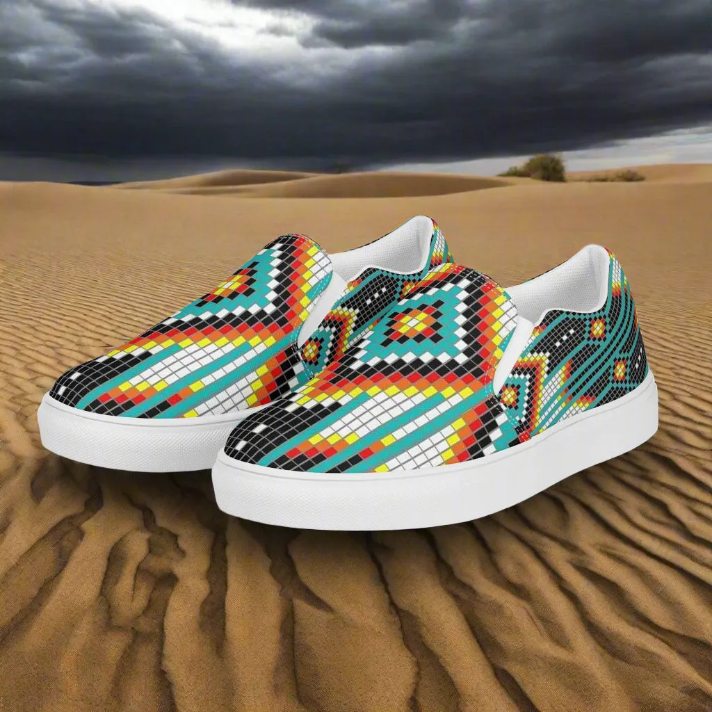 Southwest Collection Men's Canvas Slip-On Shoes Hotai Native Pattern