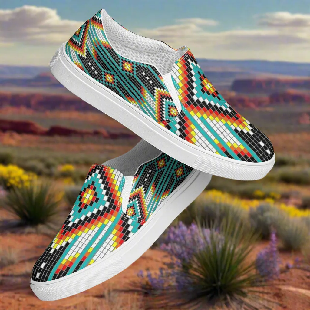 Southwest Collection Men's Canvas Slip-On Shoes Hotai Native Pattern