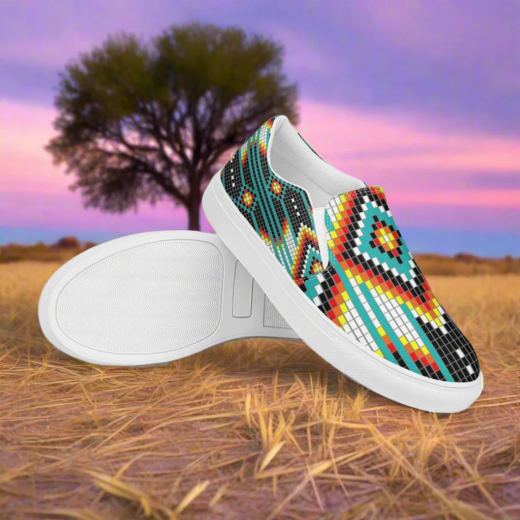 Southwest Collection Men's Canvas Slip-On Shoes Hotai Native Pattern