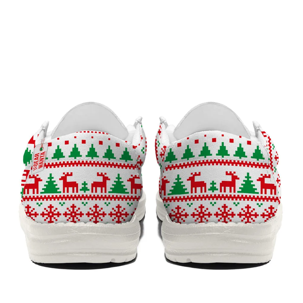 Spiral Hill Christmas Ugly Canvas Loafer Shoes
