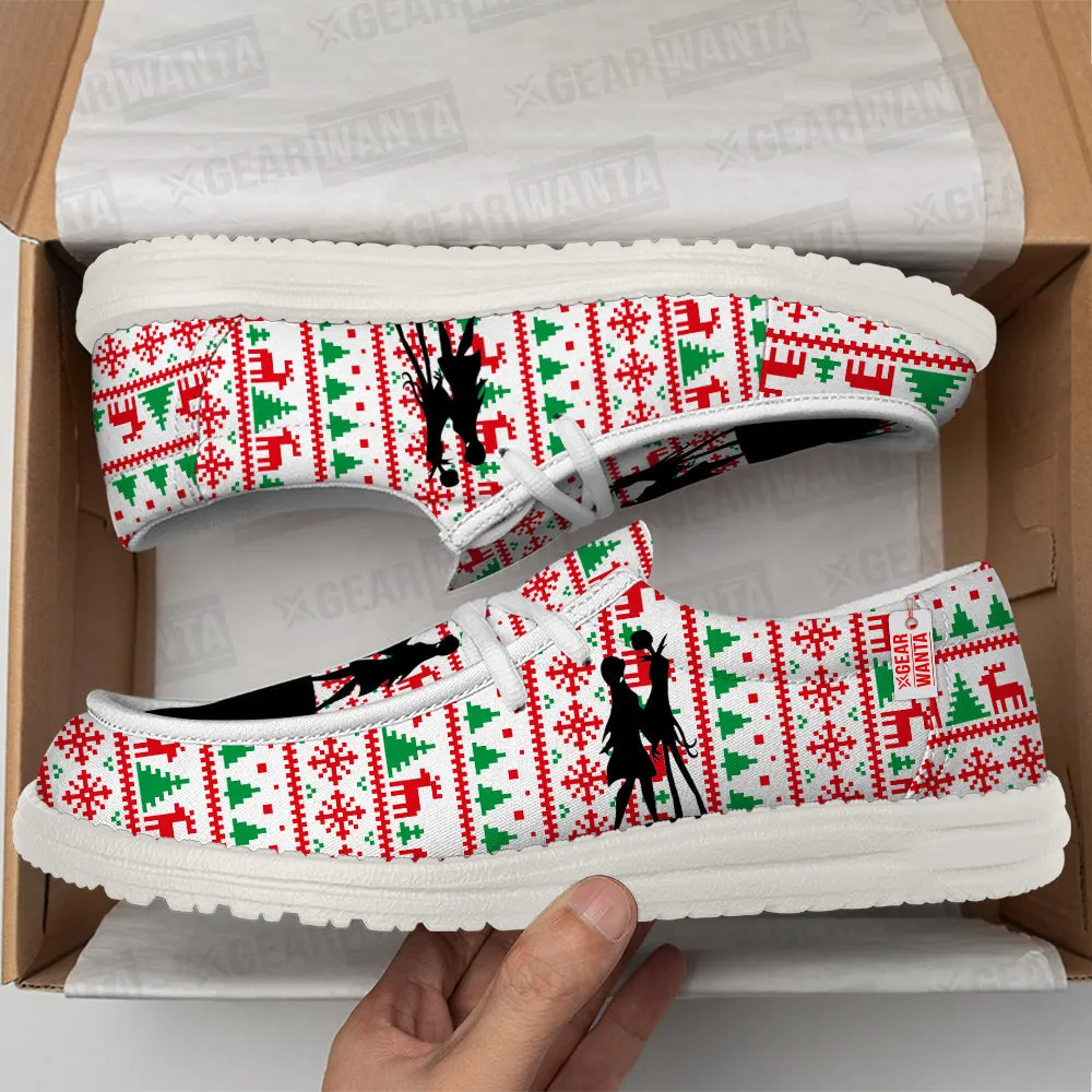 Spiral Hill Christmas Ugly Canvas Loafer Shoes